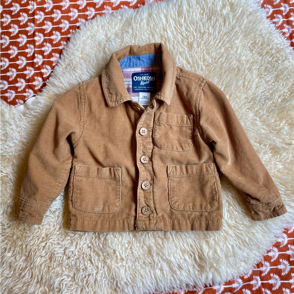Toddler boys tan corduroy jacket